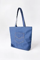 Denim Back Pocket Tote Bag