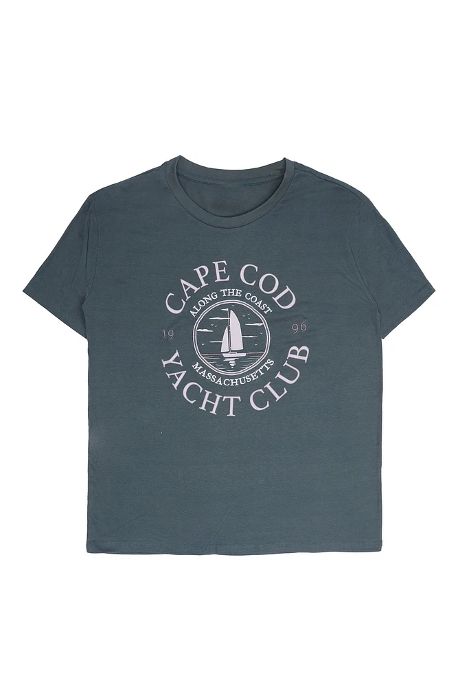 T-shirt décontracté imprime? graphique Cape Cod Yacht Club