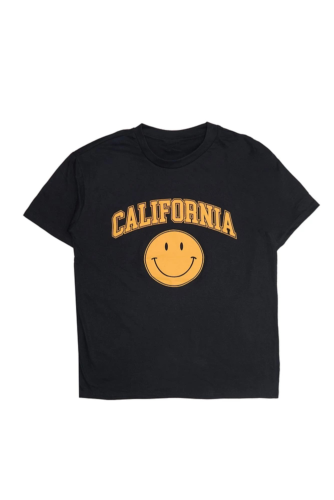 T-shirt décontracté imprime? graphique California Smiley