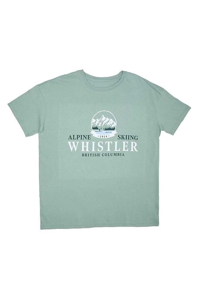 Whistler British Columbia Alpine Skiing Graphic Boyfriend Tee