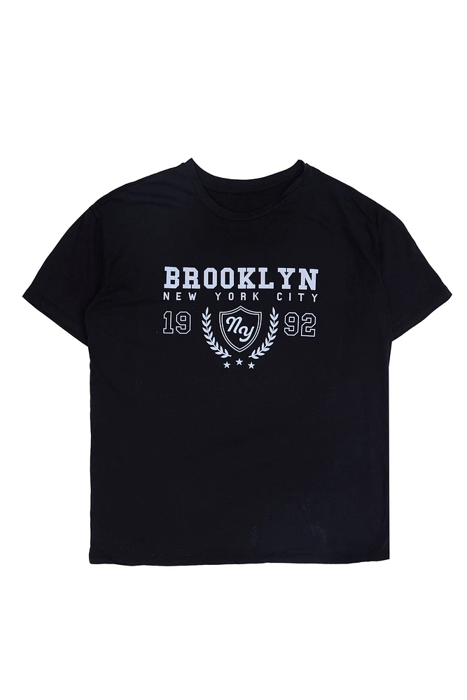 T-shirt décontracté imprime? graphique Brooklyn 1992