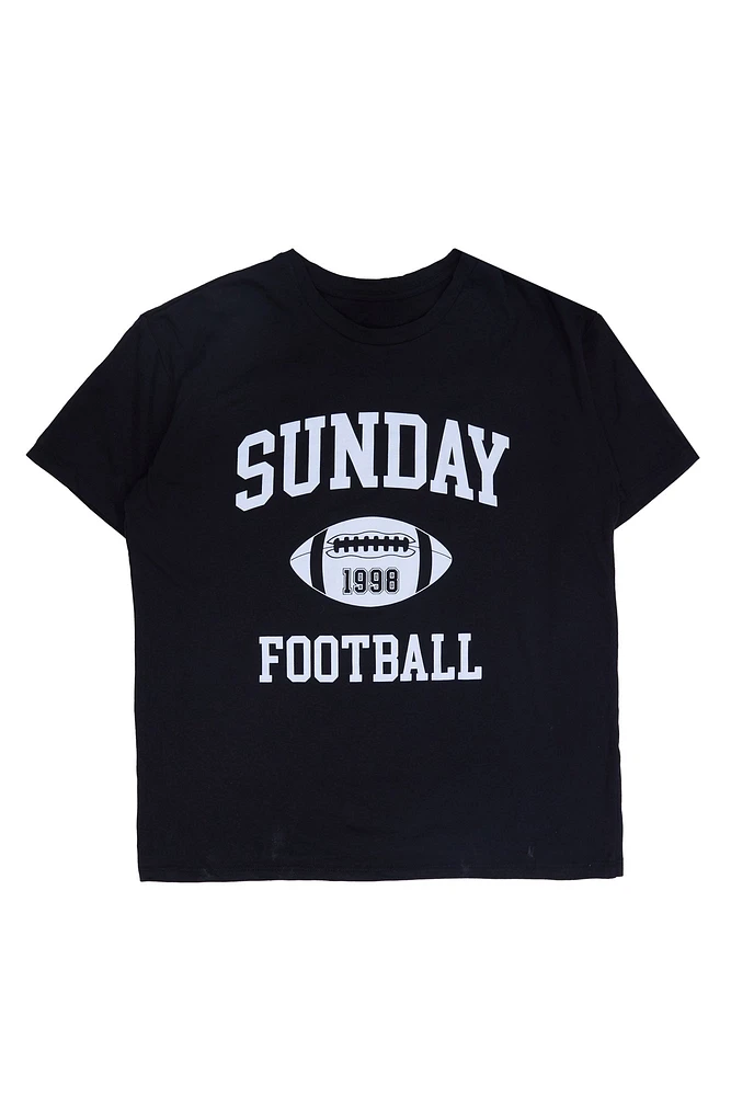 T-shirt décontracté imprime? graphique Sunday Football