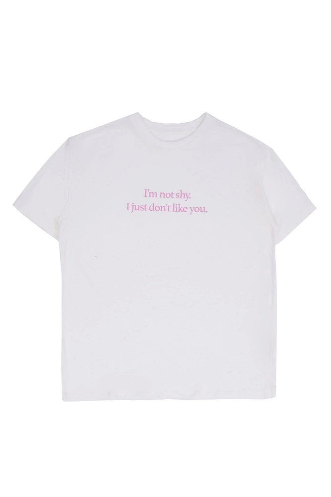 T-shirt décontracté imprime? graphique I'm Not Shy I Just Don't Like You