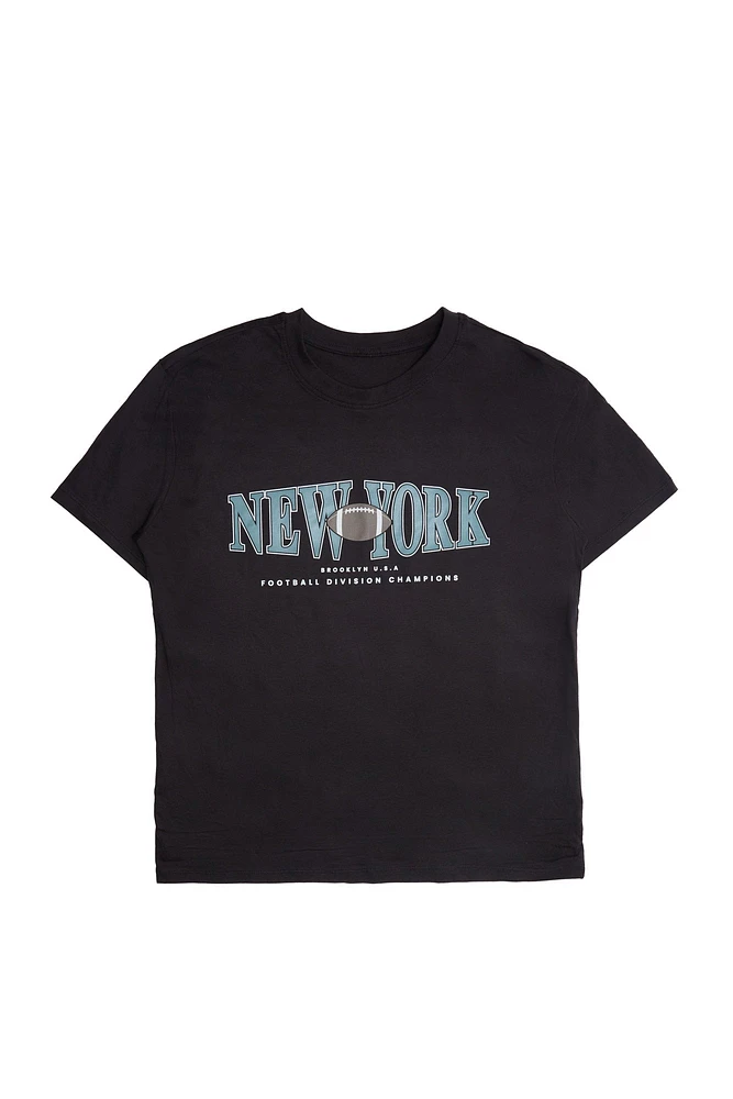 New York Football Graphic Boyfriend Tee