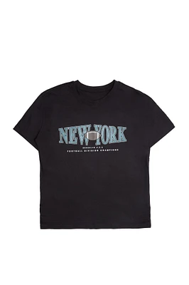 T-shirt coupe garçonne imprime? graphique New York Football