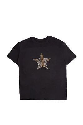 Leopard Star Graphic Boyfriend Tee