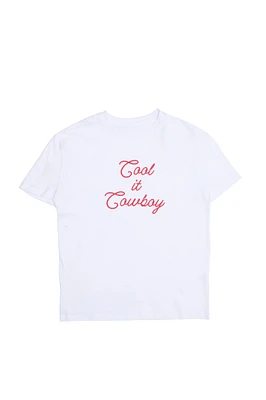 T-shirt coupe garçonne imprimé graphique Cool It Cowboy