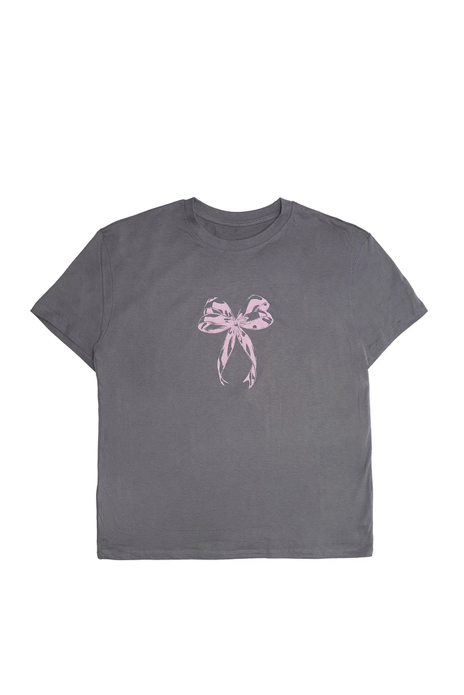 Bow Graphic Boyfriend Tee