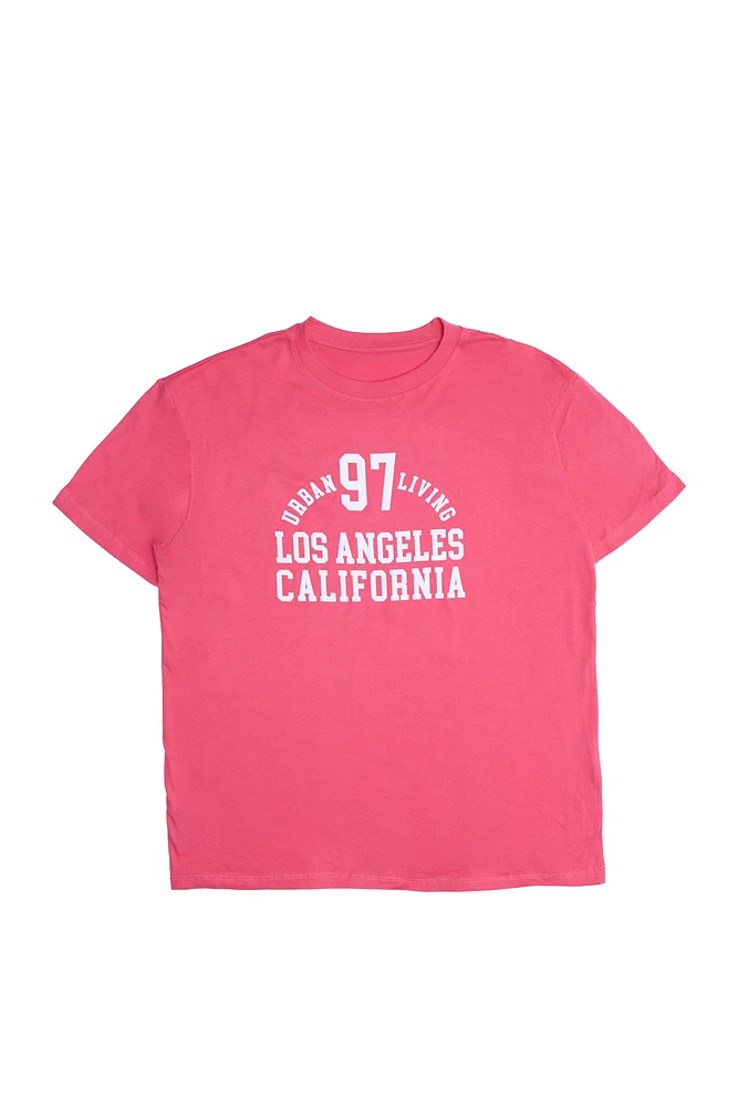 T-shirt coupe garçonne imprime? graphique Los Angeles California 97