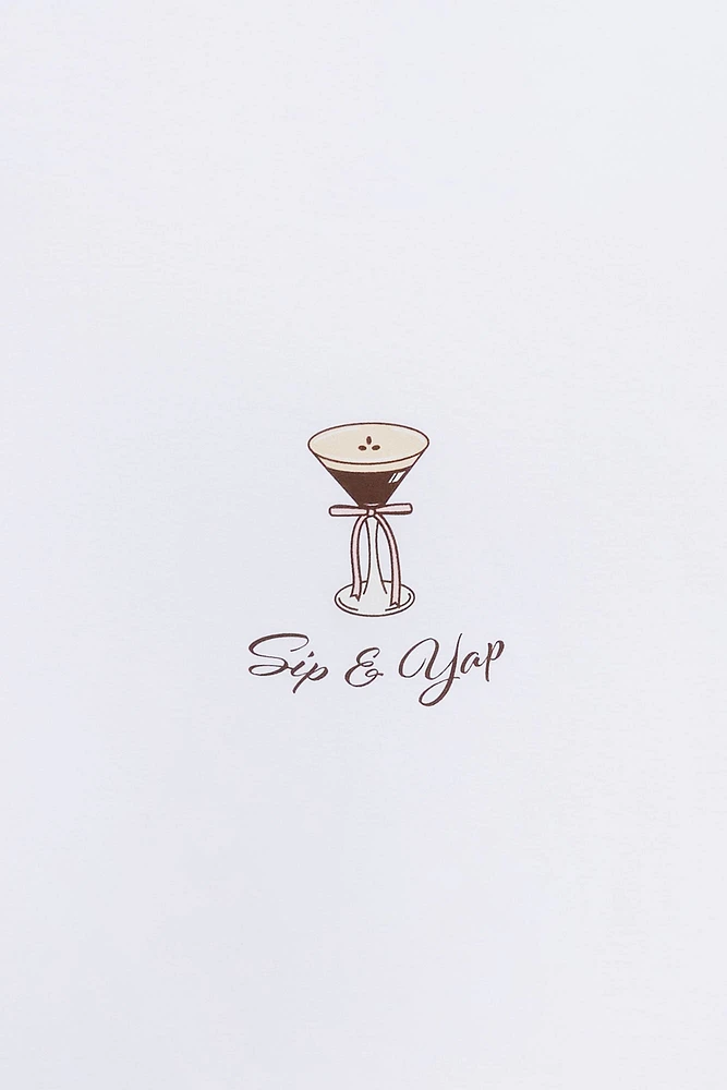 T-shirt coupe garçonne imprime? graphique Espresso Martini Sip And Yap