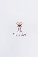 T-shirt coupe garçonne imprime? graphique Espresso Martini Sip And Yap