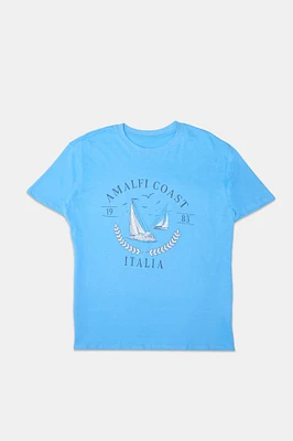T-shirt coupe garçonne imprime? graphique Amalfi Coast