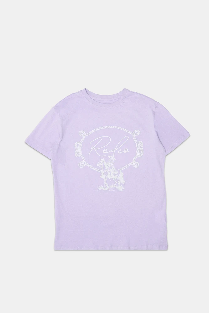 T-shirt coupe garçonne imprime? graphique Rodeo