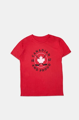 T-shirt classique imprime? graphique Canadian And Proud 1867