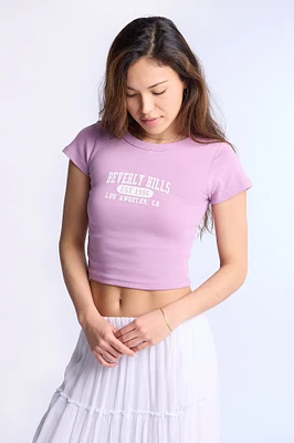 T-shirt ajusté imprime? graphique Beverly Hills