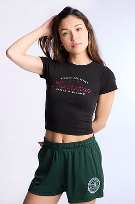T-shirt ajusté imprime? graphique Manhattan