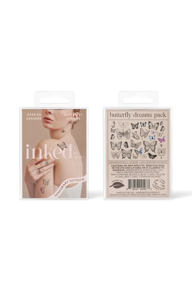 INKED By Dani Temporary Tattoo Pack