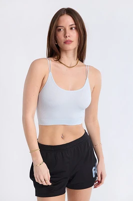 Camisole côtelé à bretelles élastiques