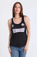 Graphic Scoop Neck Mesh Jersey