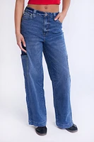 Super High Rise Wide Leg Cargo Jeans