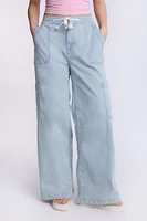 High Rise Drapey Baggy Cargo Jeans