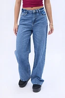 Jeans jambe large a? taille très haute