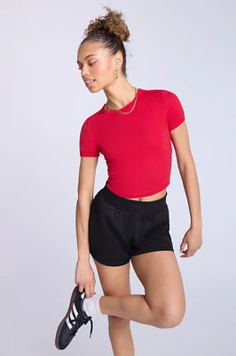 Ribbed Crew Neck Baby Tee