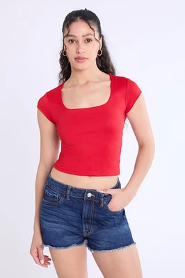 Short Sleeve Square Neck Baby Tee