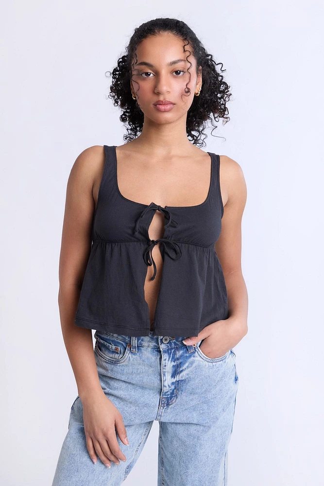 Fly-Away Tie-Front Top