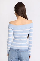 Ribbed Slim Off-Shoulder Sweater