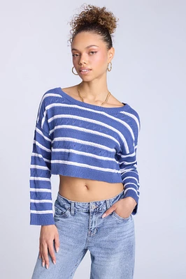 Pull à col rond style au crochet