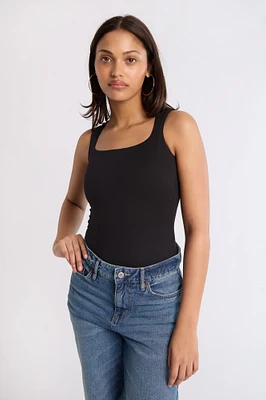 Super Soft Square Neck Open-Back Bodysuit