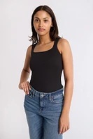 Super Soft Square Neck Open-Back Bodysuit