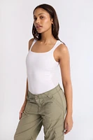 Super Soft Square Neck Open-Back Bodysuit