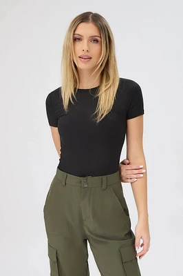 Short Sleeve Crew Neck Bodysuit