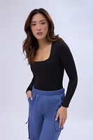 Long Sleeve Square Neck Bodysuit