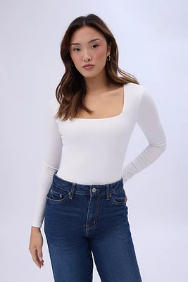 Long Sleeve Square Neck Bodysuit
