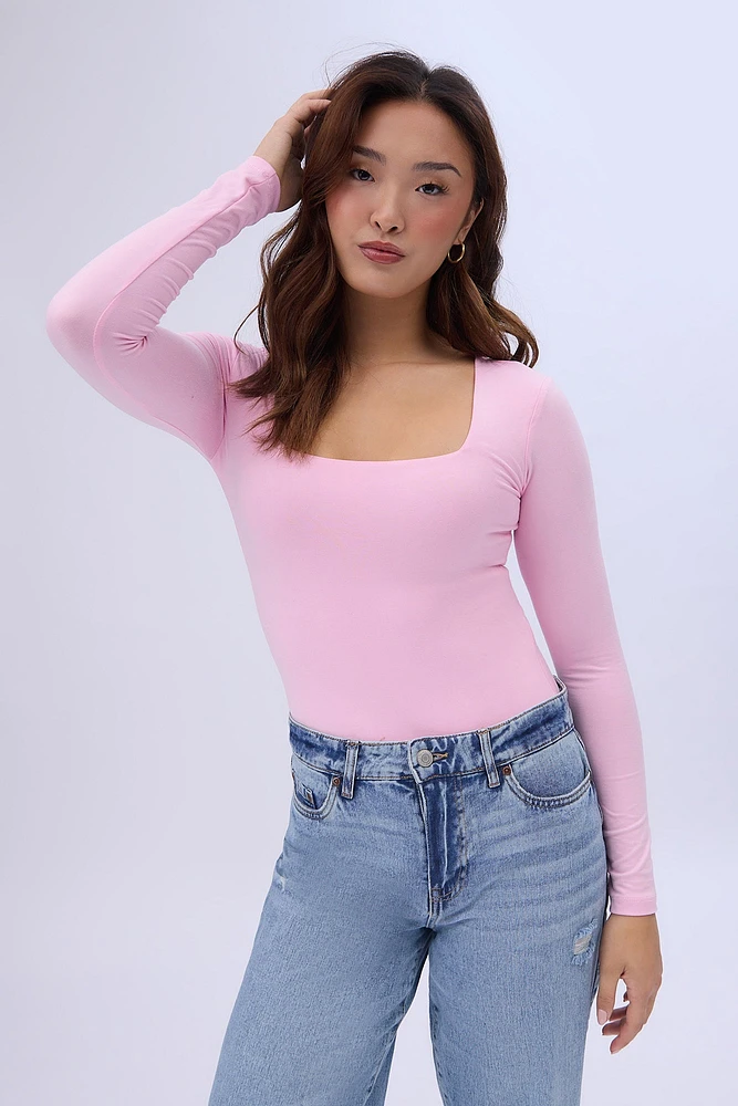 Long Sleeve Square Neck Bodysuit