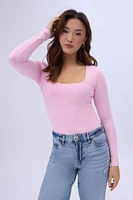 Long Sleeve Square Neck Bodysuit