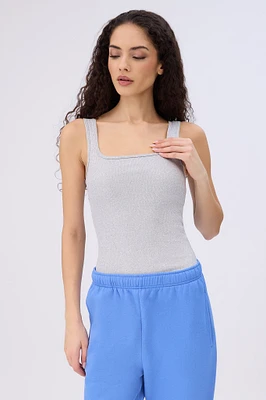 Ribbed Knit Tank Bodysuit