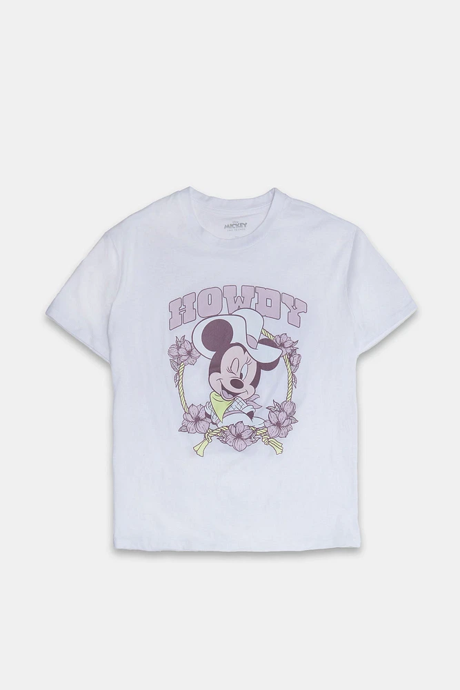 Minnie Mouse Howdy Graphic Boyfriend Tee