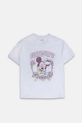 T-shirt coupe garçonne imprime? graphique Minnie Mouse Howdy