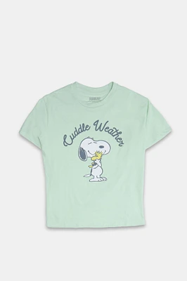 Peanuts Snoopy Cuddle Weather Graphic Boyfriend Tee