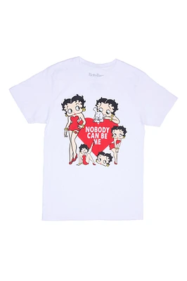 Betty Boop Nobody Can Be Me Graphic Relaxed Tee