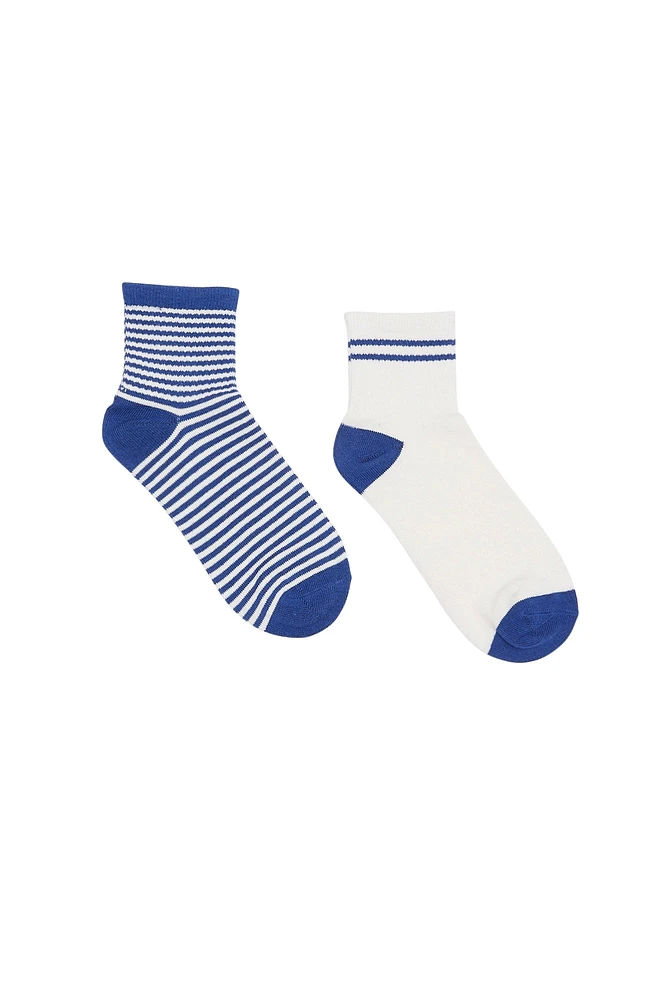 Printed Demi-Crew Socks 2-Pack