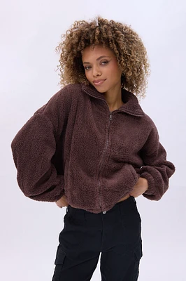 Sweat-shirt en Sherpa zippé