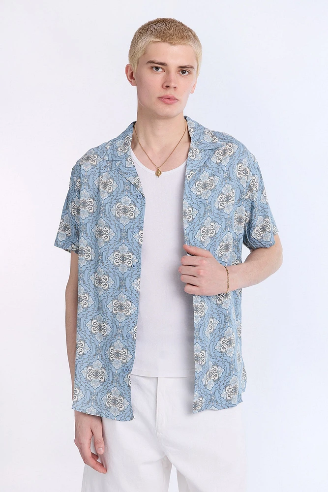 Chemise de vacances à manches courtes imprimé motifs