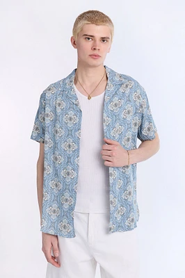 Chemise de vacances à manches courtes imprimé motifs