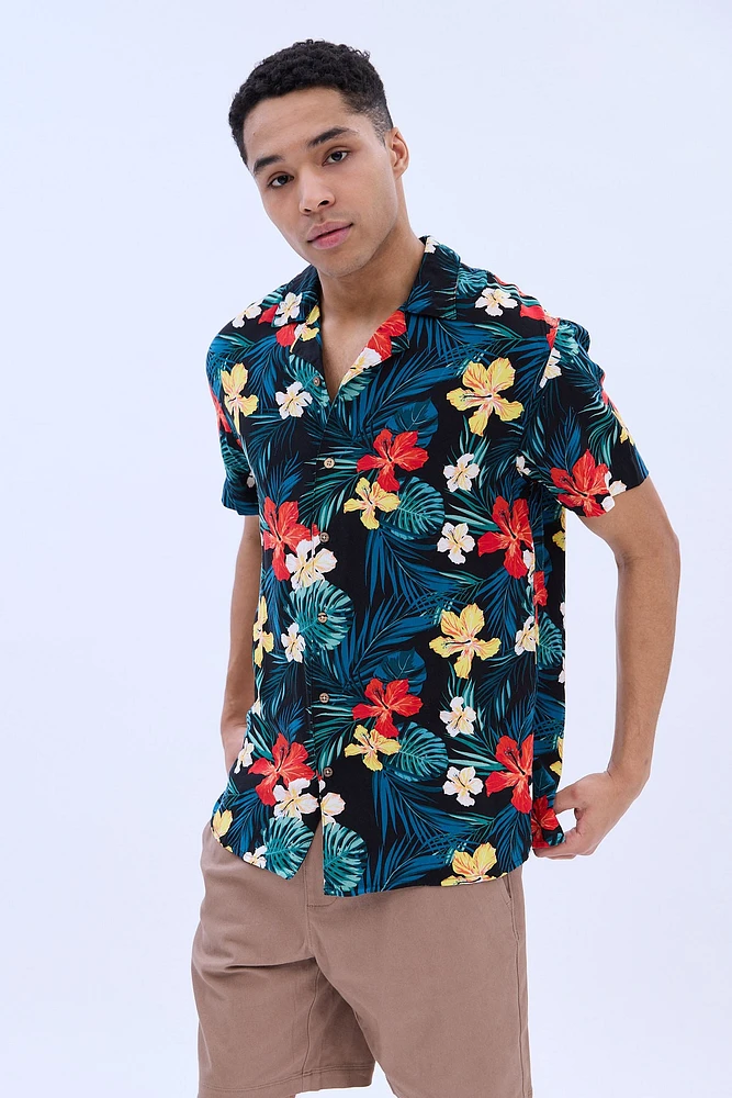 Hawaiian Print Short Sleeve Resort Shirt