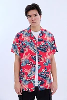 Tropical Print Short Sleeve Resort Shirt